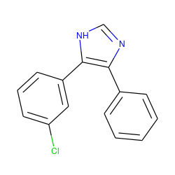 Clc1cccc(-c2[nH]cnc2-c2ccccc2)c1 ZINC000653854386