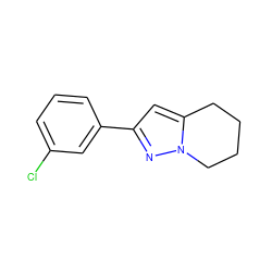 Clc1cccc(-c2cc3n(n2)CCCC3)c1 ZINC000096911192