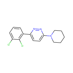 Clc1cccc(-c2ccc(N3CCCCC3)nn2)c1Cl ZINC000045350417