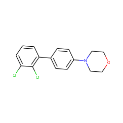 Clc1cccc(-c2ccc(N3CCOCC3)cc2)c1Cl ZINC000045390718