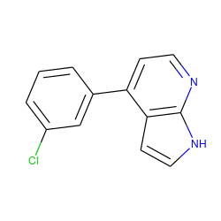 Clc1cccc(-c2ccnc3[nH]ccc23)c1 ZINC000114718639