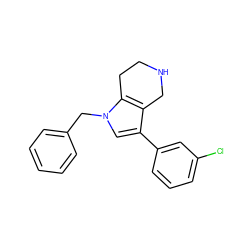 Clc1cccc(-c2cn(Cc3ccccc3)c3c2CNCC3)c1 ZINC000066258722