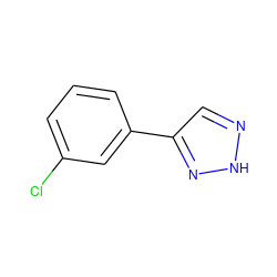 Clc1cccc(-c2cn[nH]n2)c1 ZINC000000085654