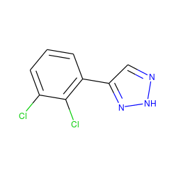 Clc1cccc(-c2cn[nH]n2)c1Cl ZINC000095561247