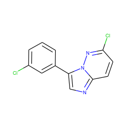 Clc1cccc(-c2cnc3ccc(Cl)nn23)c1 ZINC000113134729