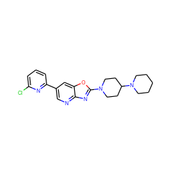 Clc1cccc(-c2cnc3nc(N4CCC(N5CCCCC5)CC4)oc3c2)n1 ZINC000073294404