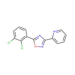 Clc1cccc(-c2nc(-c3ccccn3)no2)c1Cl ZINC000034031591