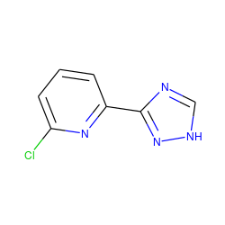 Clc1cccc(-c2nc[nH]n2)n1 ZINC000103231366