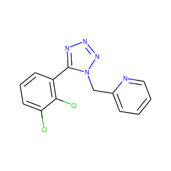 Clc1cccc(-c2nnnn2Cc2ccccn2)c1Cl ZINC000038266872