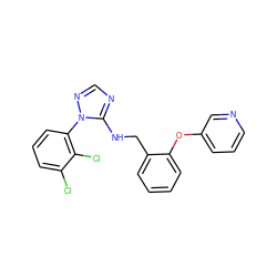 Clc1cccc(-n2ncnc2NCc2ccccc2Oc2cccnc2)c1Cl ZINC000029126160