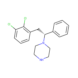 Clc1cccc(C[C@H](c2ccccc2)N2CCNCC2)c1Cl ZINC000036093253