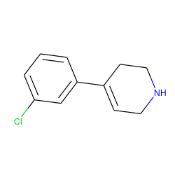 Clc1cccc(C2=CCNCC2)c1 ZINC000019811383