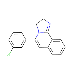 Clc1cccc(C2=Cc3ccccc3C3=NCCN23)c1 ZINC000013740207