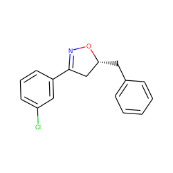 Clc1cccc(C2=NO[C@H](Cc3ccccc3)C2)c1 ZINC000095582408