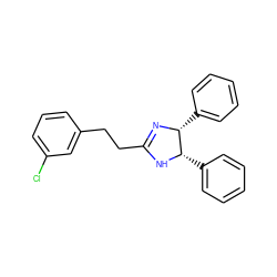 Clc1cccc(CCC2=N[C@H](c3ccccc3)[C@H](c3ccccc3)N2)c1 ZINC000028120610