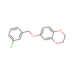 Clc1cccc(COc2ccc3c(c2)OCCO3)c1 ZINC000299870889