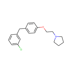 Clc1cccc(Cc2ccc(OCCN3CCCC3)cc2)c1 ZINC000013805432