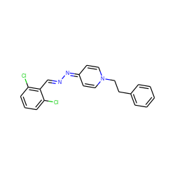 Clc1cccc(Cl)c1/C=N/N=c1ccn(CCc2ccccc2)cc1 ZINC000045393091