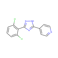 Clc1cccc(Cl)c1-c1n[nH]c(-c2ccncc2)n1 ZINC000096282845