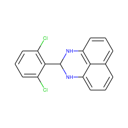 Clc1cccc(Cl)c1C1Nc2cccc3cccc(c23)N1 ZINC000000135777