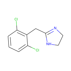 Clc1cccc(Cl)c1CC1=NCCN1 ZINC000006091669