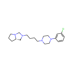 Clc1cccc(N2CCN(CCCCN3C[C@@H]4CCCN4C3)CC2)c1 ZINC000019332308