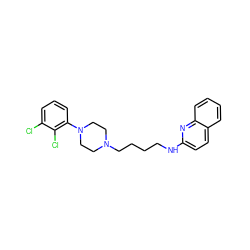 Clc1cccc(N2CCN(CCCCNc3ccc4ccccc4n3)CC2)c1Cl ZINC000058582407