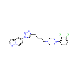 Clc1cccc(N2CCN(CCCCc3cn(-c4ccn5nccc5c4)nn3)CC2)c1Cl ZINC000473124807