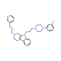 Clc1cccc(N2CCN(CCCn3c4c(c5ccccc53)CCN(CCCc3cccnc3)C4)CC2)c1 ZINC000036093023