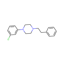 Clc1cccc(N2CCN(CCc3ccccc3)CC2)c1 ZINC000000216834