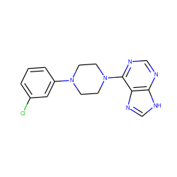 Clc1cccc(N2CCN(c3ncnc4[nH]cnc34)CC2)c1 ZINC000013522902