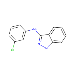 Clc1cccc(Nc2n[nH]c3ccccc23)c1 ZINC000137897326