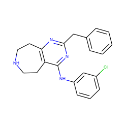 Clc1cccc(Nc2nc(Cc3ccccc3)nc3c2CCNCC3)c1 ZINC000096271310