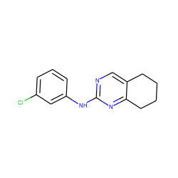 Clc1cccc(Nc2ncc3c(n2)CCCC3)c1 ZINC000096274163