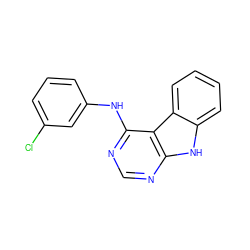 Clc1cccc(Nc2ncnc3[nH]c4ccccc4c23)c1 ZINC000003815156