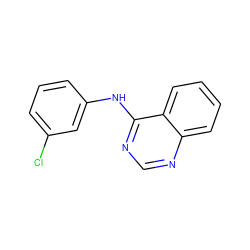 Clc1cccc(Nc2ncnc3ccccc23)c1 ZINC000000118581