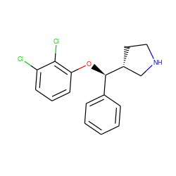 Clc1cccc(O[C@H](c2ccccc2)[C@@H]2CCNC2)c1Cl ZINC000095592777