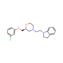 Clc1cccc(OC[C@@H]2CN(CCN3CCc4ccccc43)CCO2)c1 ZINC000150187909