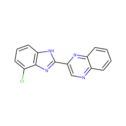 Clc1cccc2[nH]c(-c3cnc4ccccc4n3)nc12 ZINC000013678108