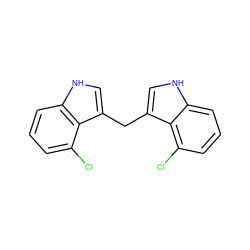 Clc1cccc2[nH]cc(Cc3c[nH]c4cccc(Cl)c34)c12 ZINC001772614732