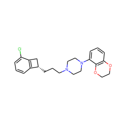 Clc1cccc2c1C[C@@H]2CCCN1CCN(c2cccc3c2OCCO3)CC1 ZINC000013743683