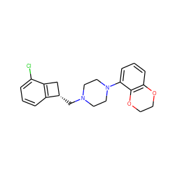 Clc1cccc2c1C[C@@H]2CN1CCN(c2cccc3c2OCCO3)CC1 ZINC000013743679