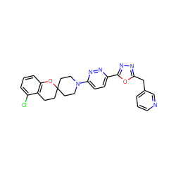 Clc1cccc2c1CCC1(CCN(c3ccc(-c4nnc(Cc5cccnc5)o4)nn3)CC1)O2 ZINC000064448652