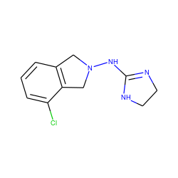 Clc1cccc2c1CN(NC1=NCCN1)C2 ZINC000006093764