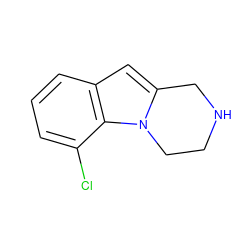 Clc1cccc2cc3n(c12)CCNC3 ZINC000013586840