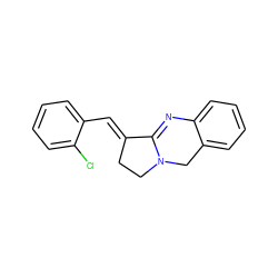 Clc1ccccc1/C=C1\CCN2Cc3ccccc3N=C12 ZINC000013977658