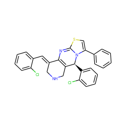 Clc1ccccc1/C=C1\CNCC2=C1N=C1SC=C(c3ccccc3)N1[C@H]2c1ccccc1Cl ZINC000103231046