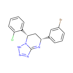 Clc1ccccc1[C@@H]1C[C@H](c2cccc(Br)c2)N=C2N=NNN21 ZINC000213603963