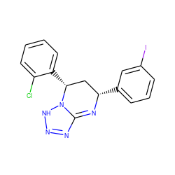 Clc1ccccc1[C@@H]1C[C@H](c2cccc(I)c2)N=C2N=NNN21 ZINC000213604417