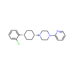 Clc1ccccc1[C@H]1CC[C@@H](N2CCN(c3ccccn3)CC2)CC1 ZINC000100085743